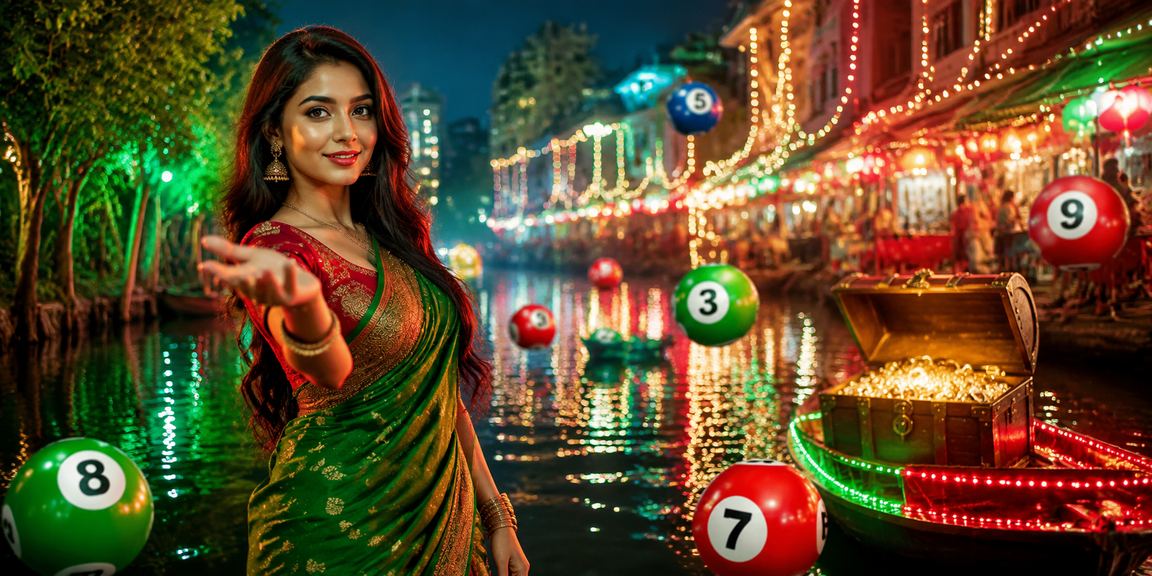 সিলেটে জ্যাকপট লটারি গেমের উজ্জ্বল লাল-সবুজ পরিবেশে একজন উত্তেজিত খেলোয়াড়
